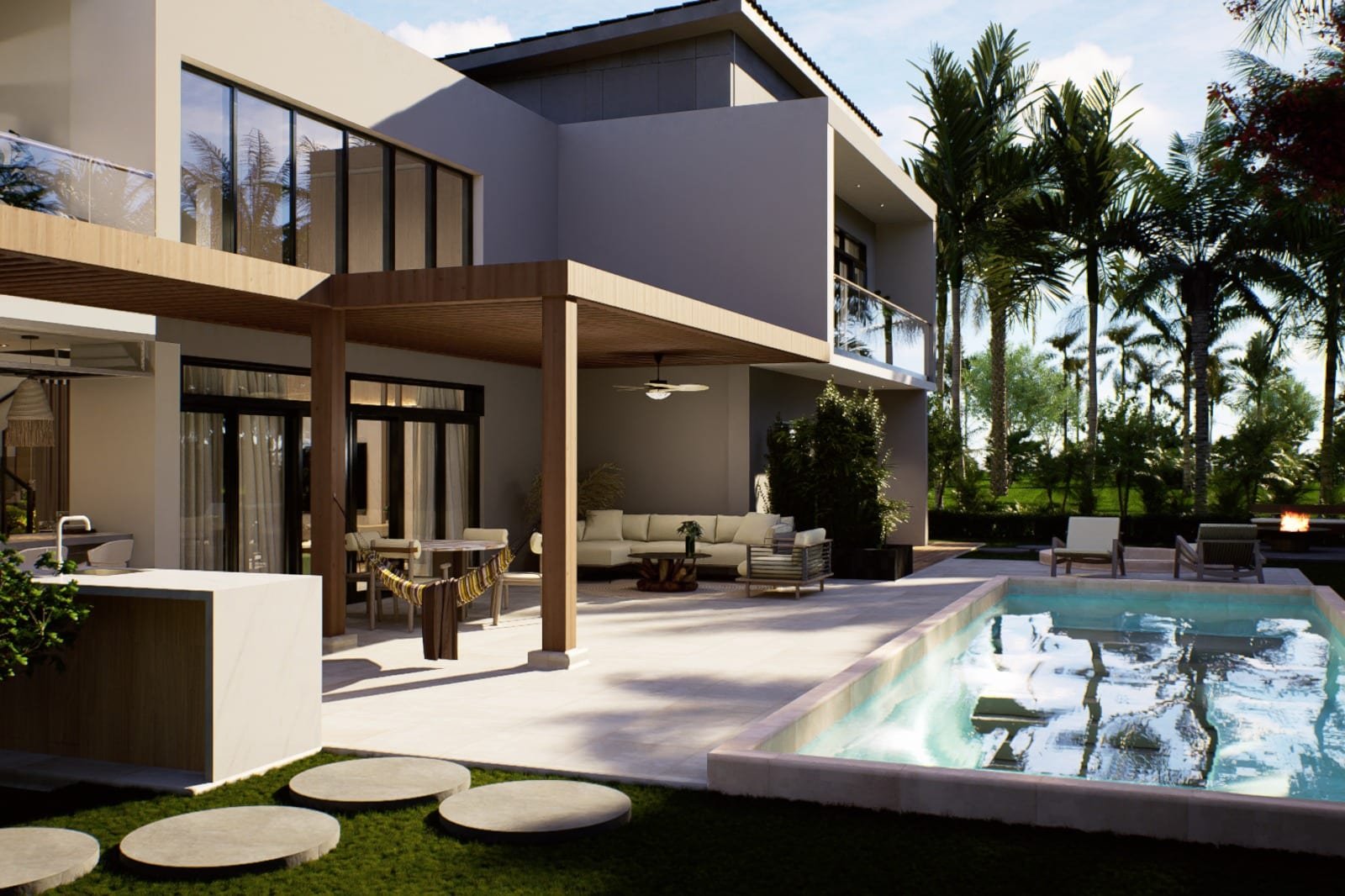 Villa Cap Cana — exterior y piscina